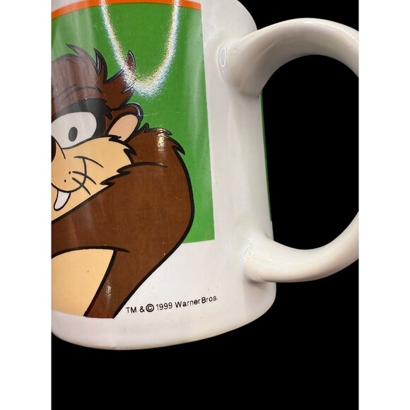 Vtg 1999 Gibson Looney Tunes Taz Tazmanian Devil White 11oz Ceramic Coffee Mug - Picture 4 of 7